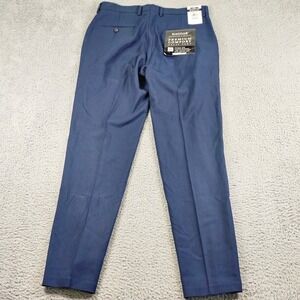 Haggar Premium Comfort Dress Pants Mens 32x32‎ Slim Fit Blue Stria HD00658 NEW